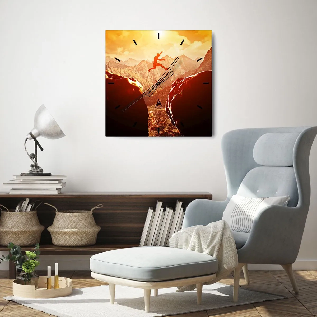 Ceas de perete - Ceas pe sticlă - Trecând frontierele - 30x30 cm