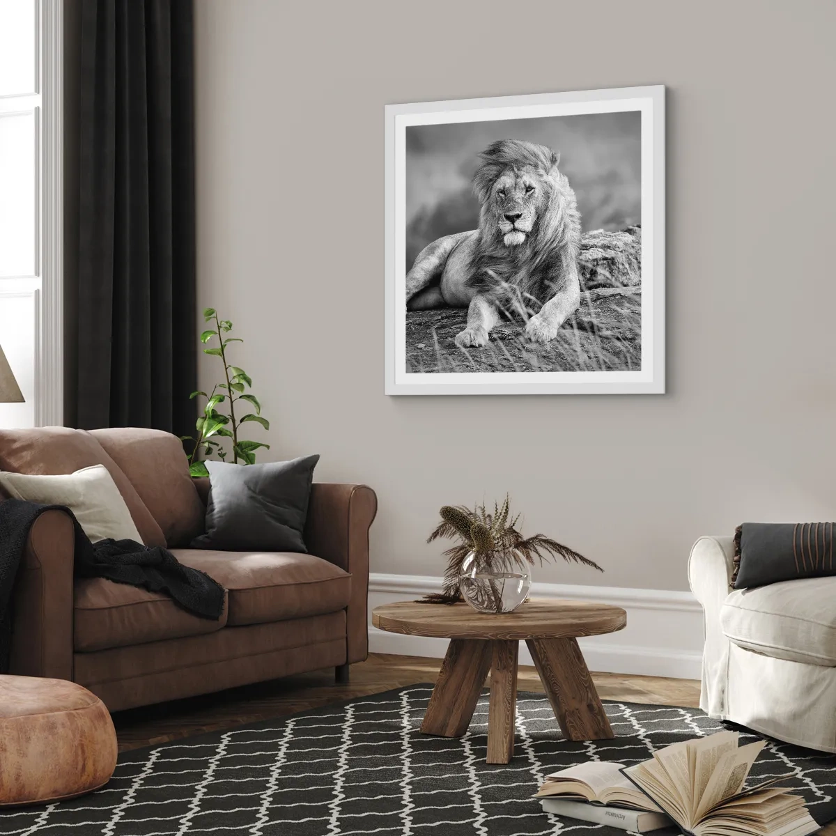 Poster în ramă albă - Siesta regală - 50x50 cm