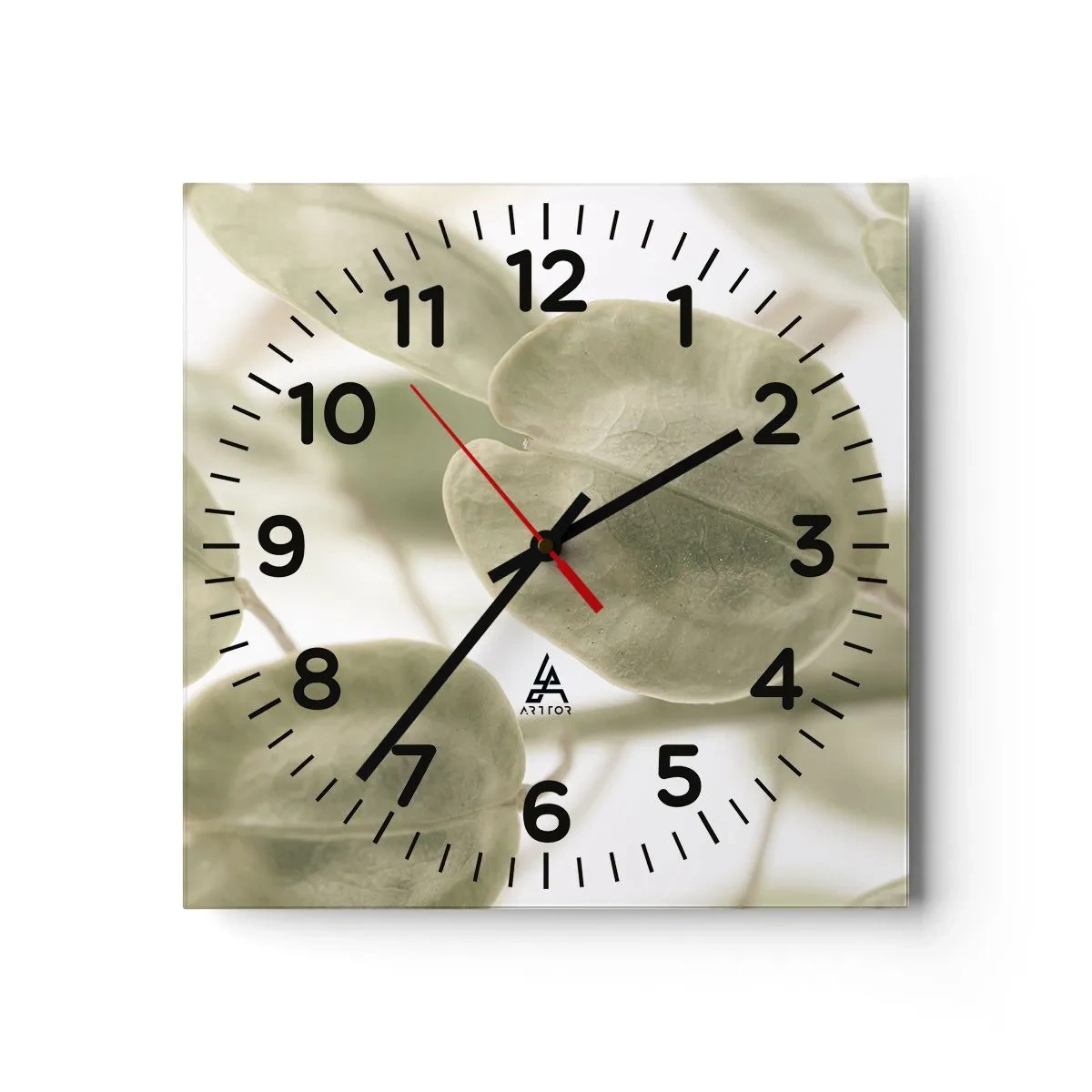 Ceas de perete - Ceas pe sticlă - La început au fost frunzele... - 40x40 cm