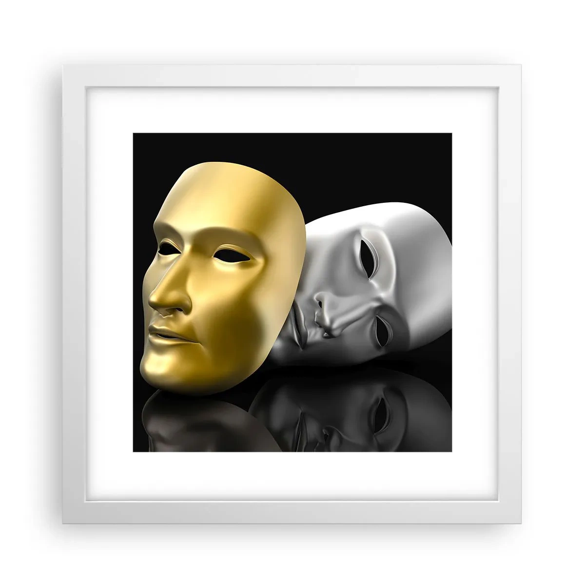 Poster în ramă albă - Viața este teatru - 30x30 cm