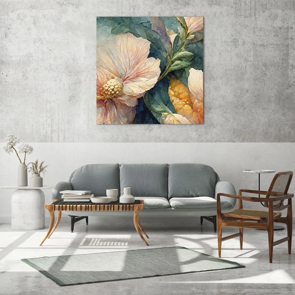 Tablou pe sticlă - Subtilitate pură - 60x60 cm