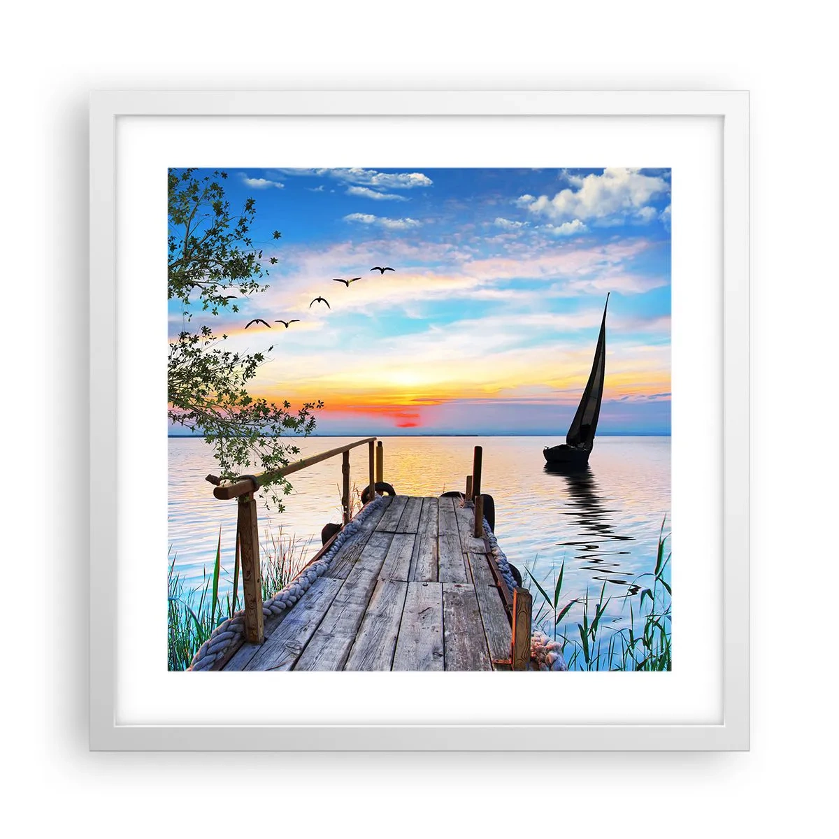 Poster în ramă albă - Bună seara - 40x40 cm