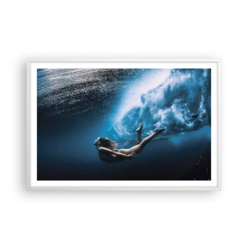 Poster în ramă albă - Sirena modernă - 91x61 cm