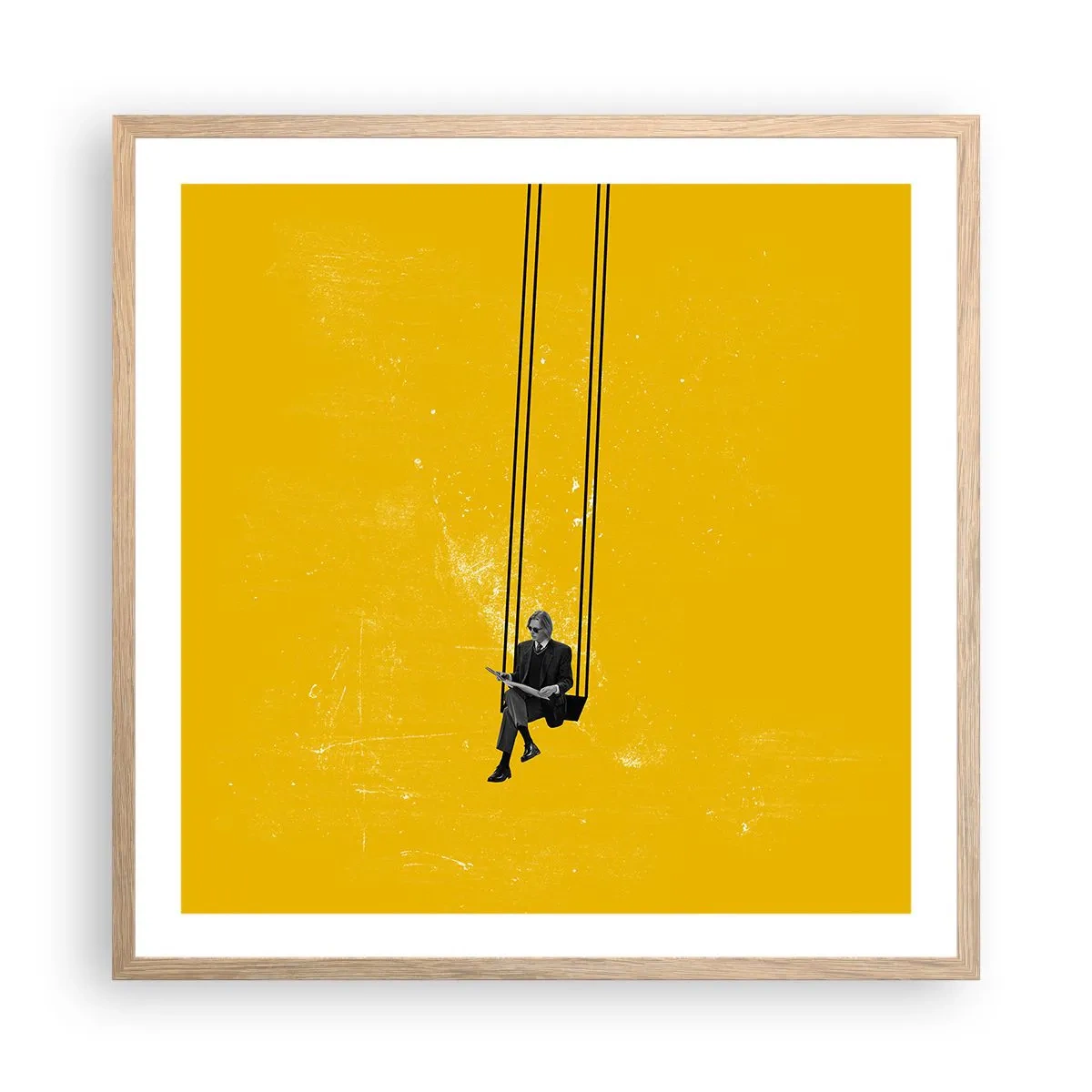 Poster în ramă de stejar deschis - O zi ca oricare alta - 60x60 cm