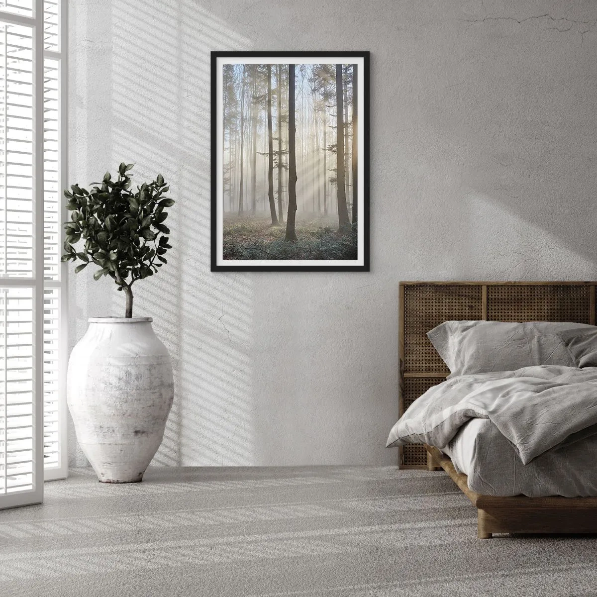 Poster în ramă neagră - Ceața s-a trezit și ea - 40x50 cm