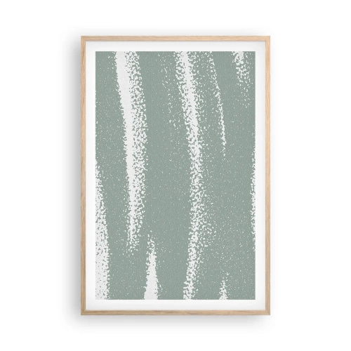 Poster în ramă de stejar deschis - Abstracție în stil de iarnă - 61x91 cm