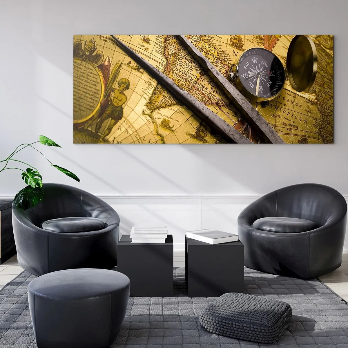 Tablou pe sticlă - Unde sunt aceste comori? - 160x50 cm