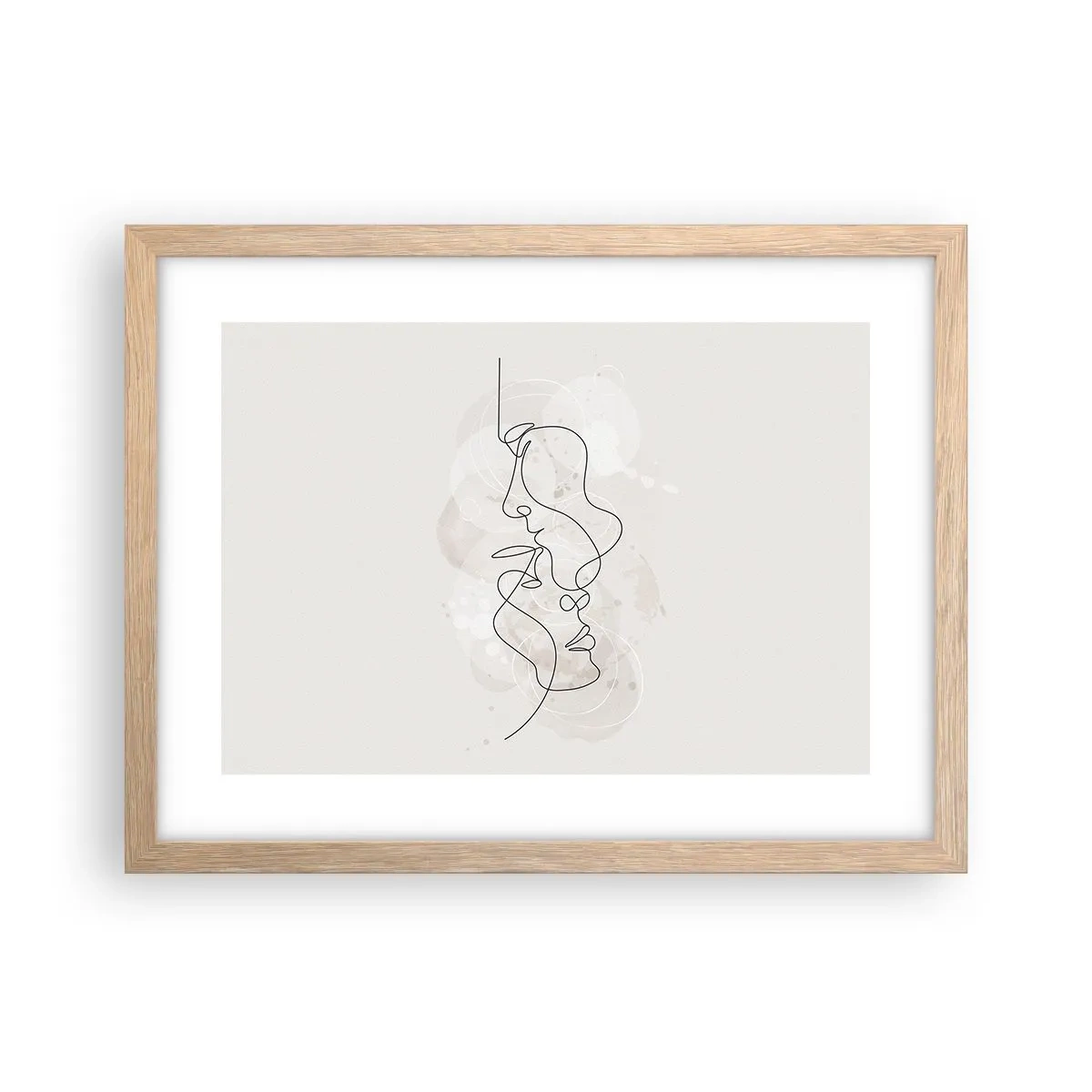 Poster în ramă de stejar deschis - Încurcați într-o îmbrățișare - 40x30 cm