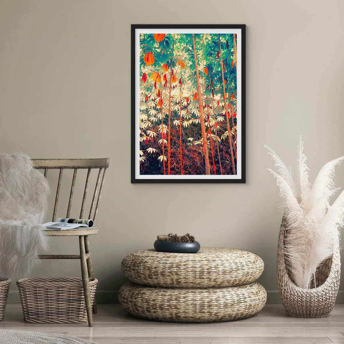 Poster în ramă neagră - Viața secretă a frunzelor - 61x91 cm