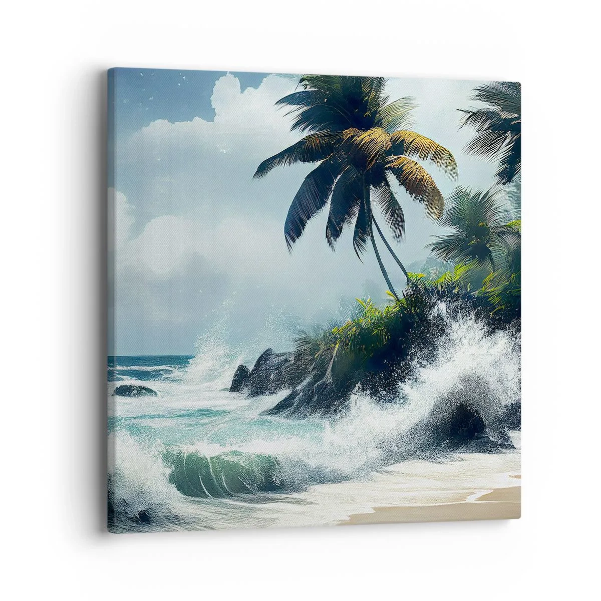 Tablou pe pânză - Pe un țărm tropical - 40x40 cm