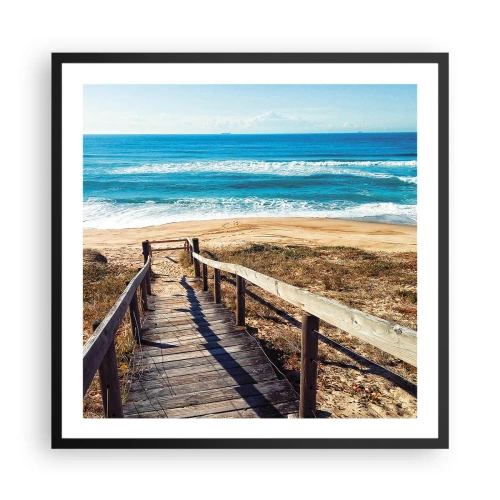 Poster în ramă neagră - Aleargă! - 60x60 cm