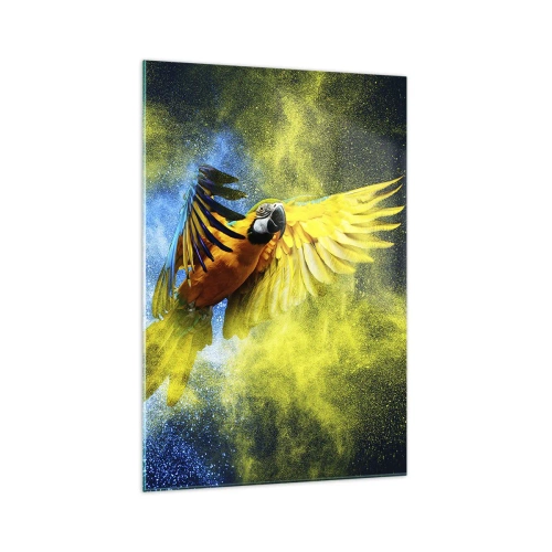 Tablou pe sticlă - În praful albastru-auriu - 70x100 cm