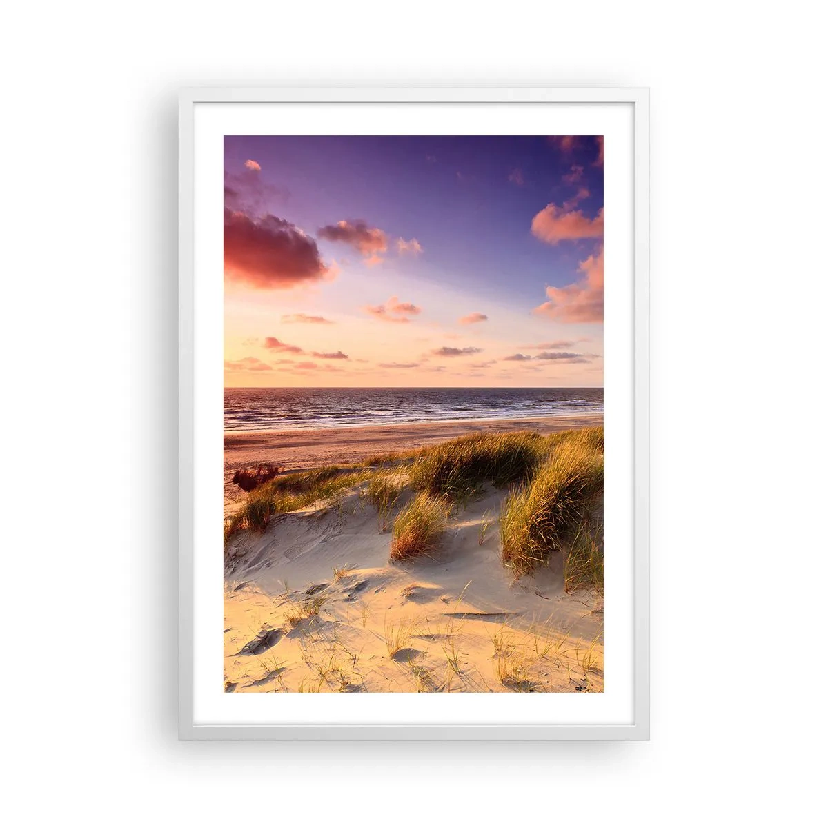 Poster în ramă albă - Deja aerul de vară miroase - 50x70 cm