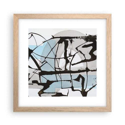 Poster în ramă de stejar deschis - Cu toate acestea, albastru - 30x30 cm