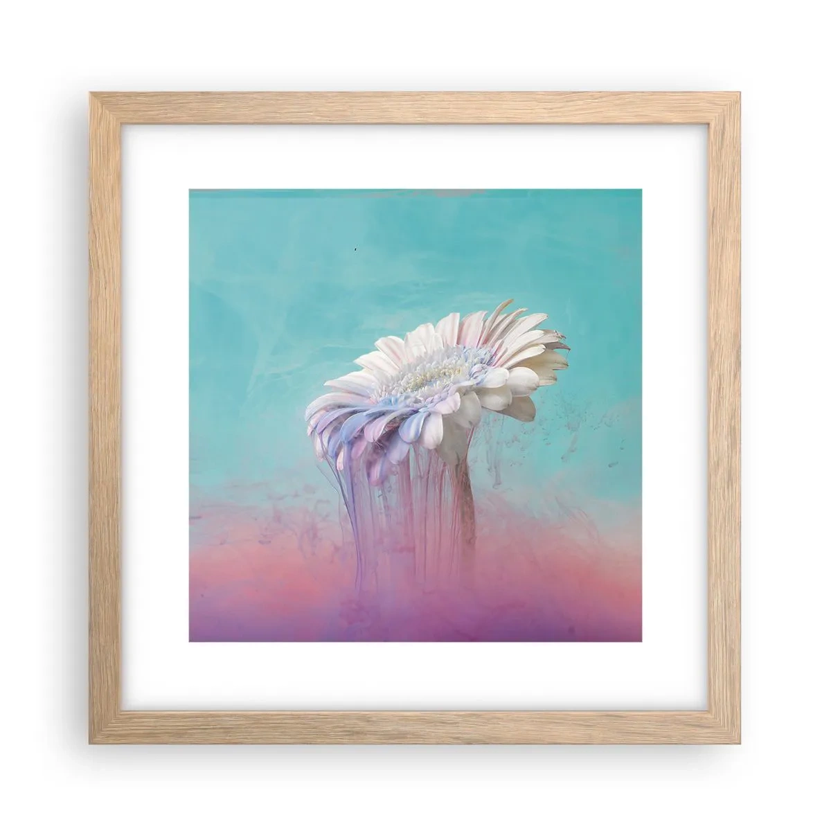 Poster în ramă de stejar deschis - Viața de după flori - 30x30 cm