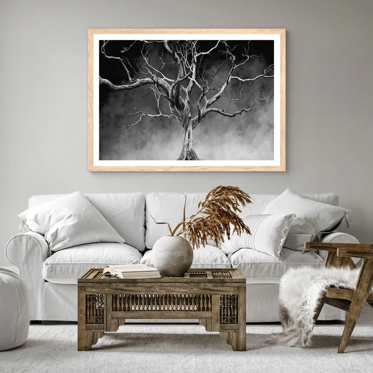Poster în ramă de stejar deschis - Primare și sacre - 70x50 cm