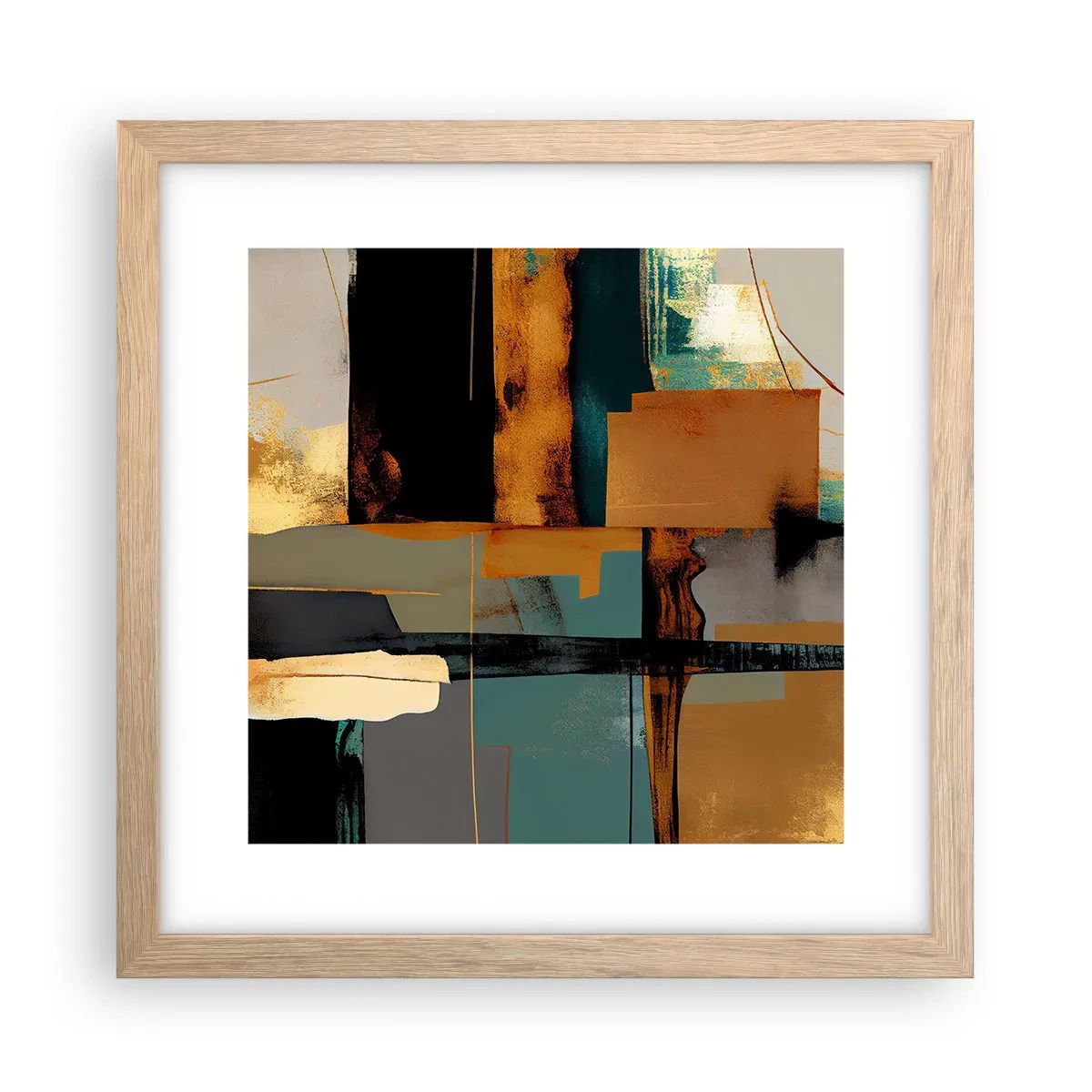 Poster în ramă de stejar deschis - Abstracția - lumină și umbră - 30x30 cm