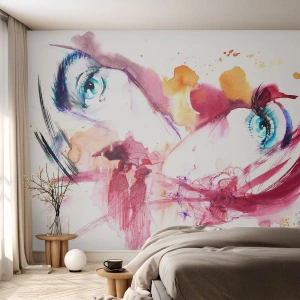 Tapet Standard Eco - În apropiere, lumea înflorește - Abstracția, Chipul de femeie, Ochi Femei - 350x256 cm