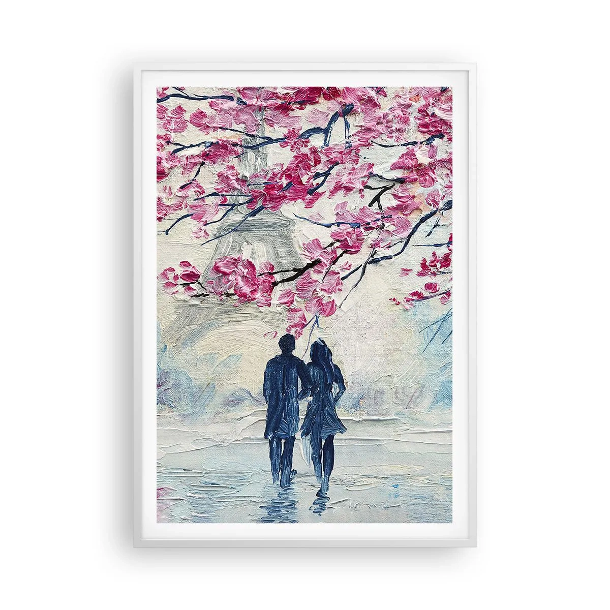 Poster în ramă albă - Plimbare romantică - 70x100 cm