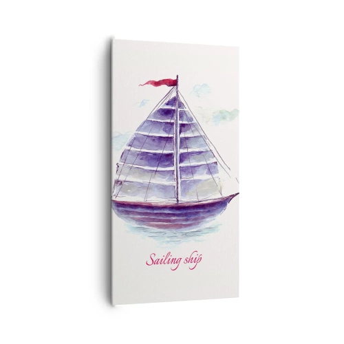 Tablou pe pânză - Pânze pline și apă calmă - 65x120 cm