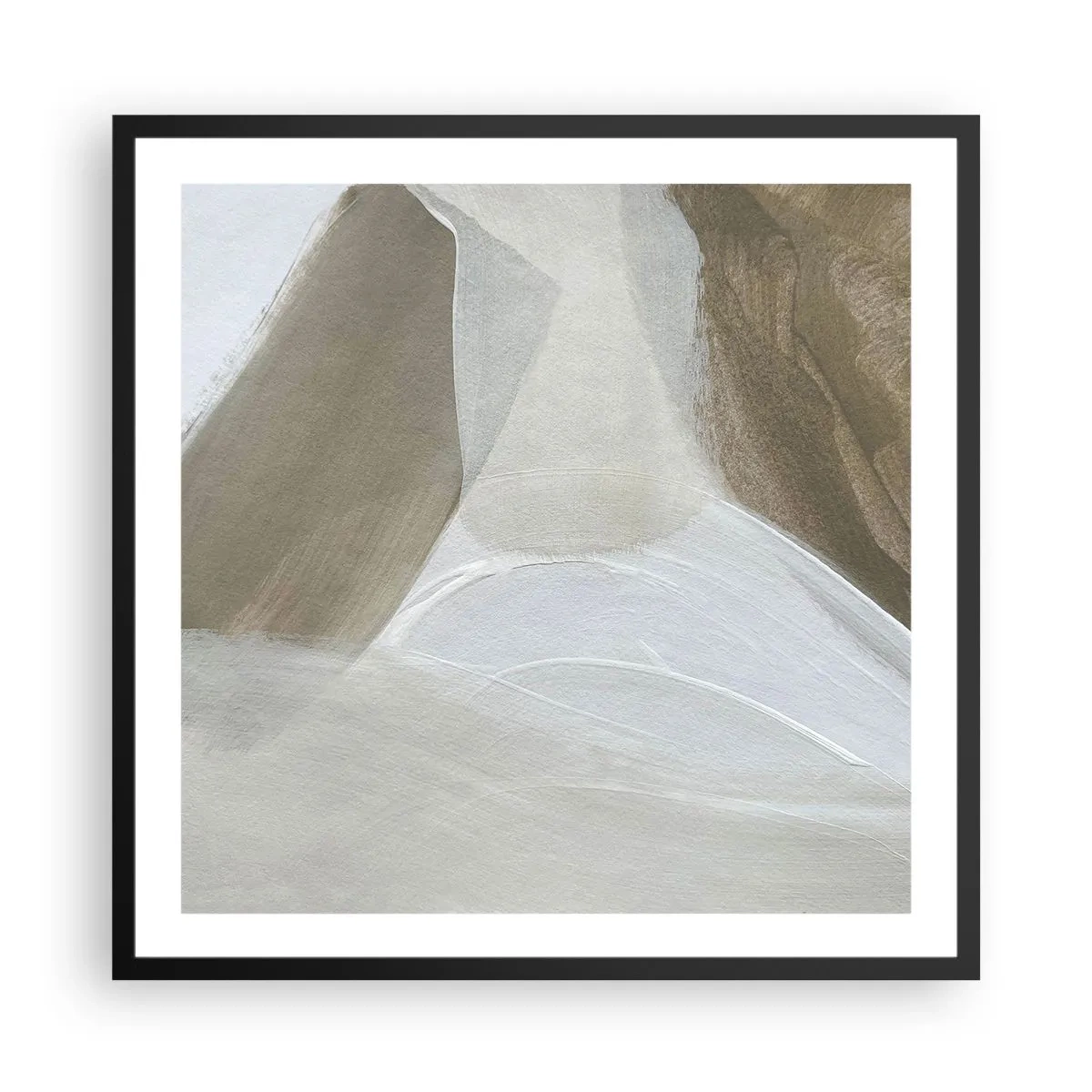 Poster în ramă neagră - Val de alb - 60x60 cm