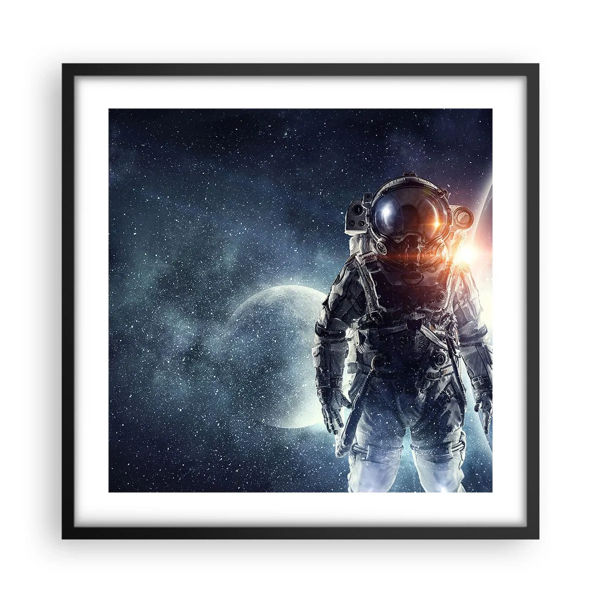 Poster în ramă neagră - Aventură spațială - 50x50 cm