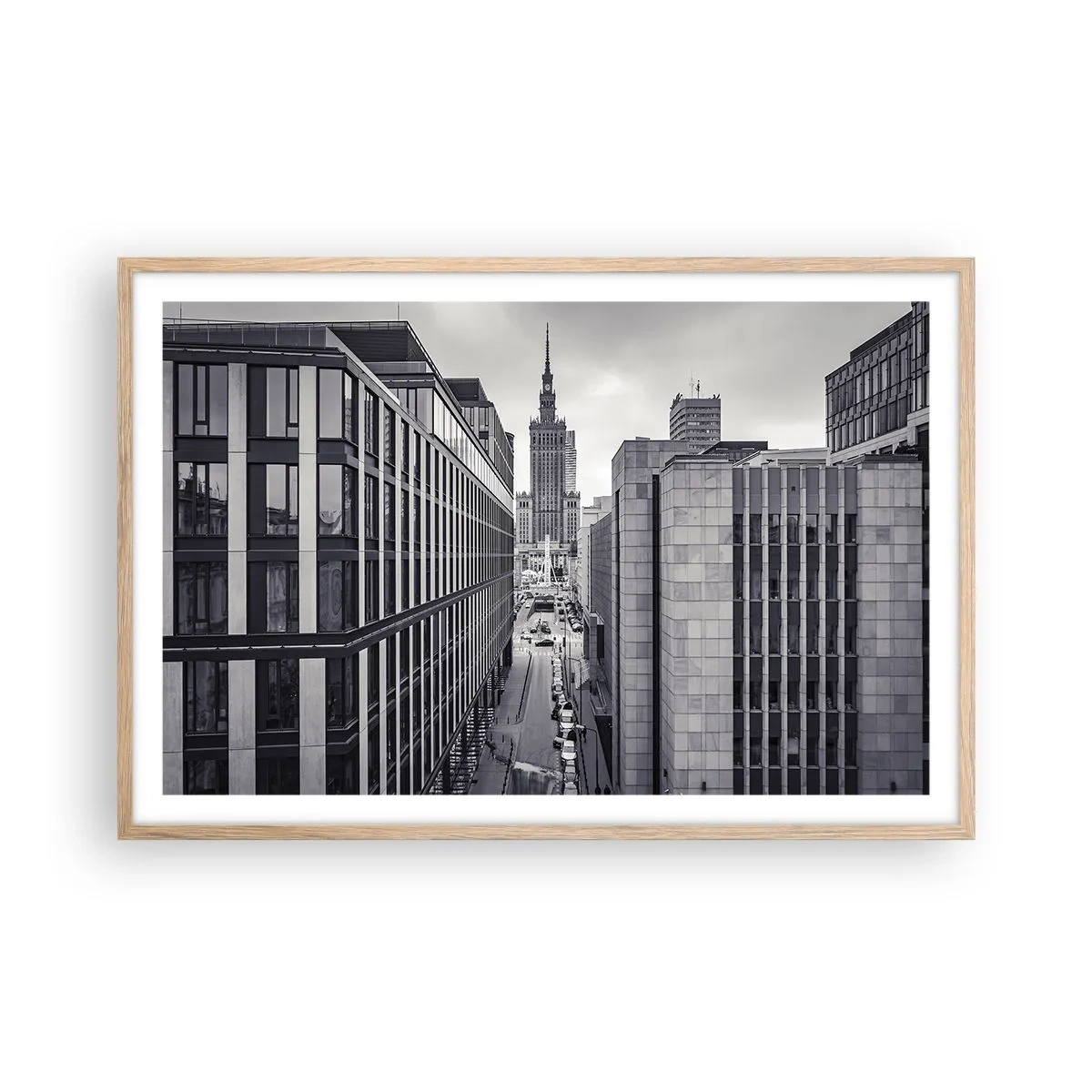 Poster în ramă de stejar deschis - Vale citadină din Varșovia - 91x61 cm