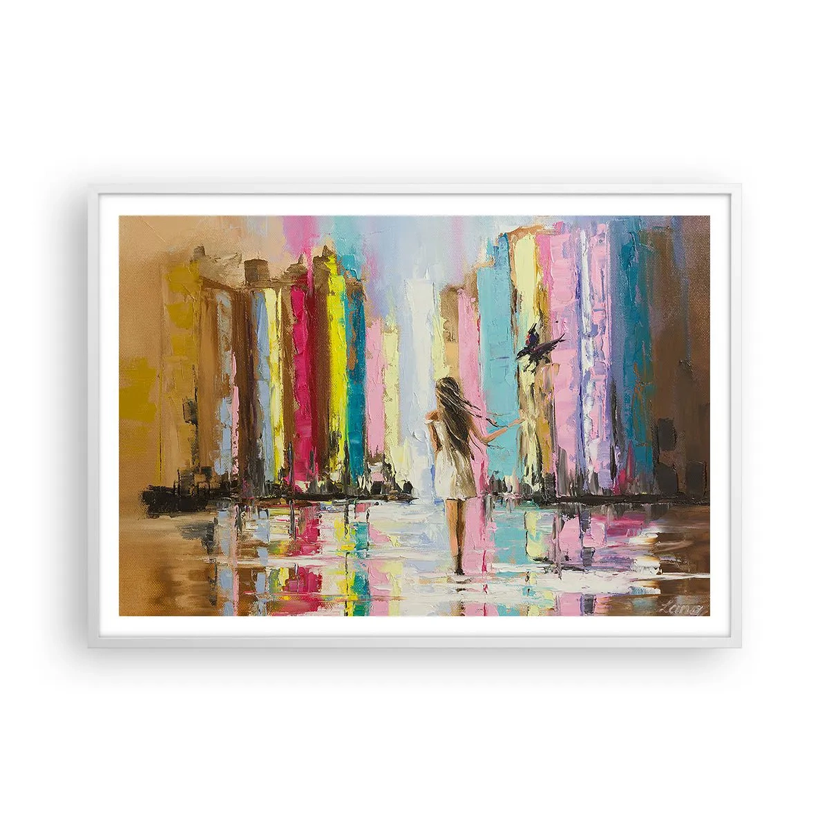 Poster în ramă albă - Urmați-mă - 100x70 cm