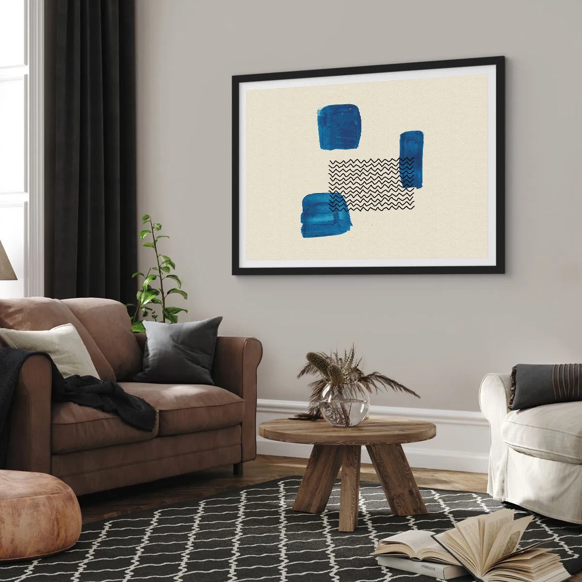 Poster în ramă neagră - Cvartet abstract - 91x61 cm