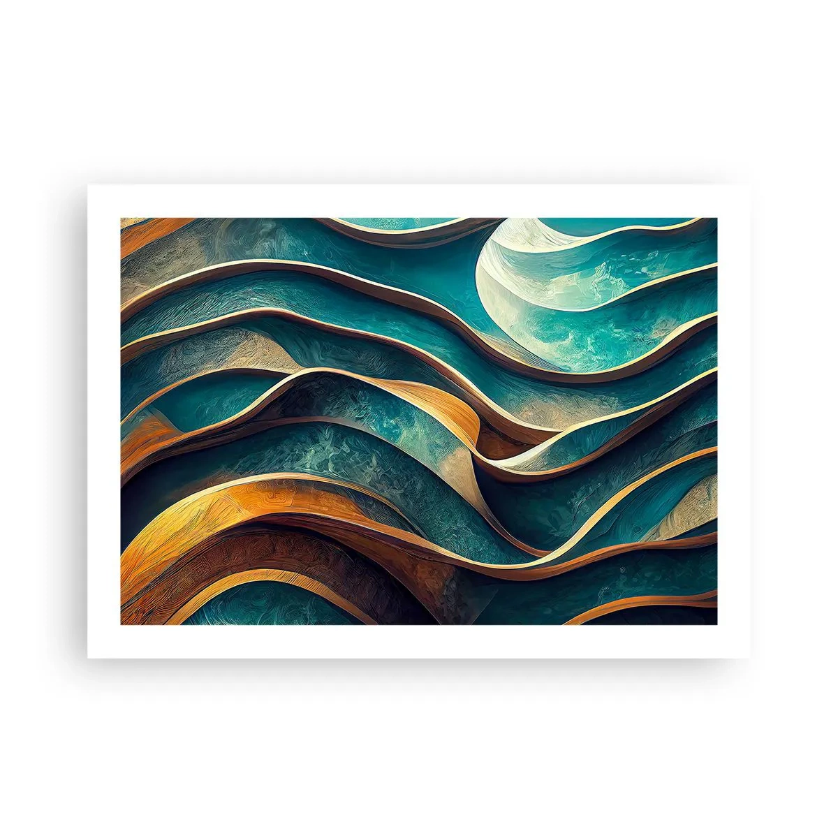 Poster - Meandre de albastru - 70x50 cm