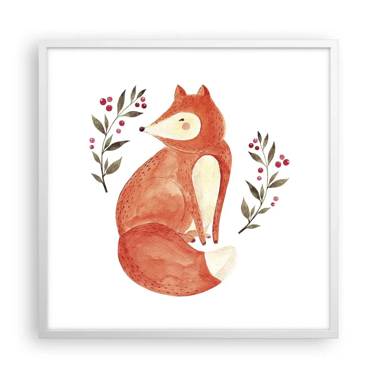 Poster în ramă albă - Micuțul roșcat - 60x60 cm