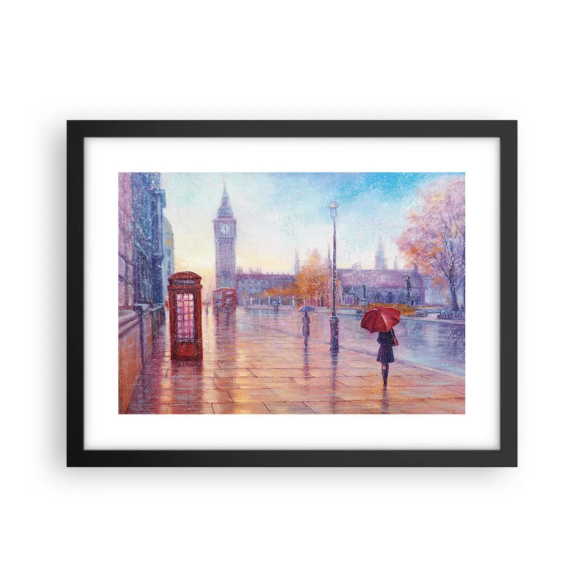 Poster în ramă neagră - O zi de toamnă londoneză - 40x30 cm