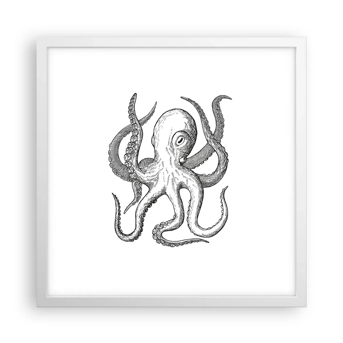 Poster în ramă albă - Dansând cu valurile - 40x40 cm