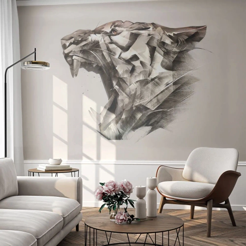 Tapet Standard Eco - Știți deja cine este la conducere - Abstracția, Tigru, Animale - 200x140 cm