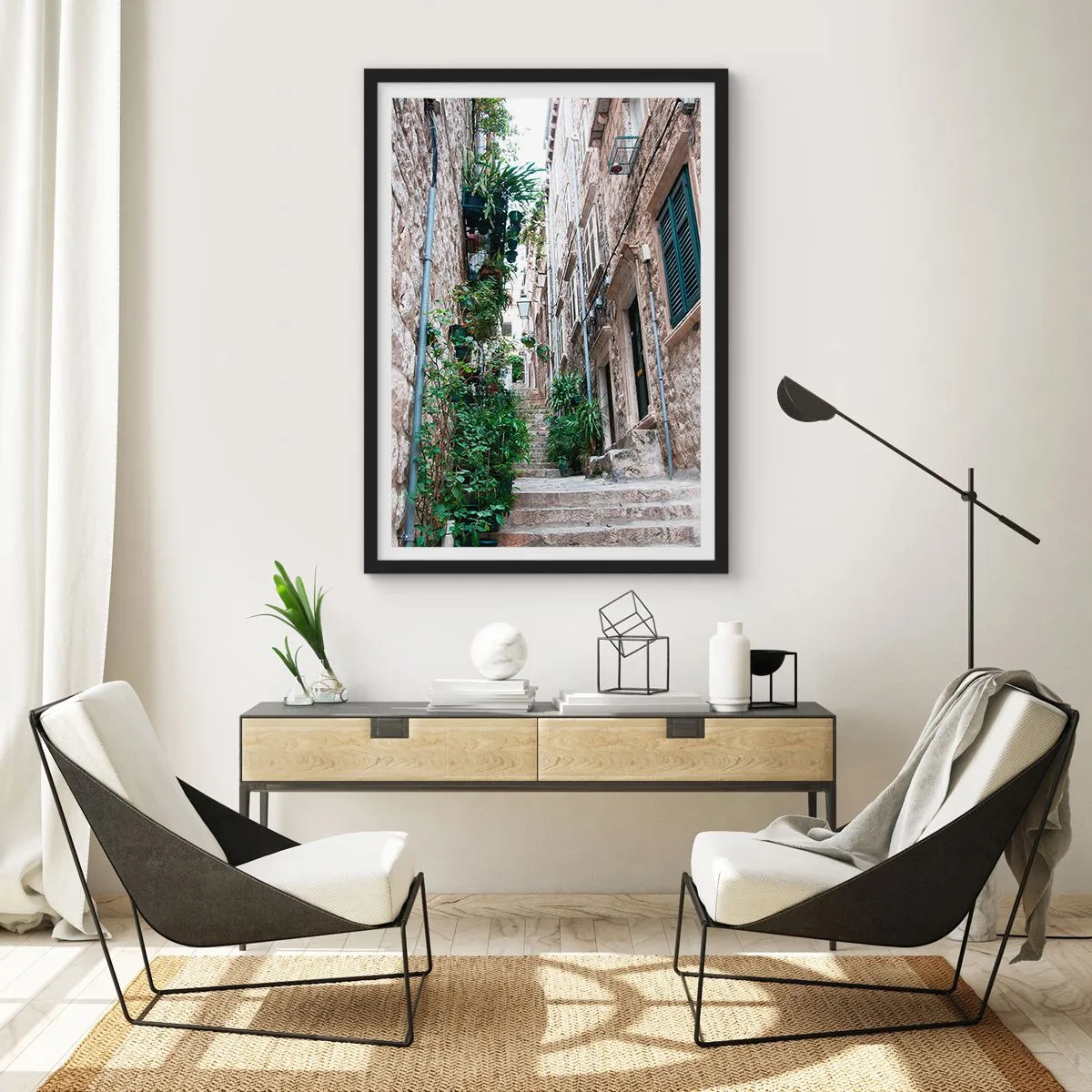 Poster în ramă neagră - Farmecul orașului vechi - 70x100 cm