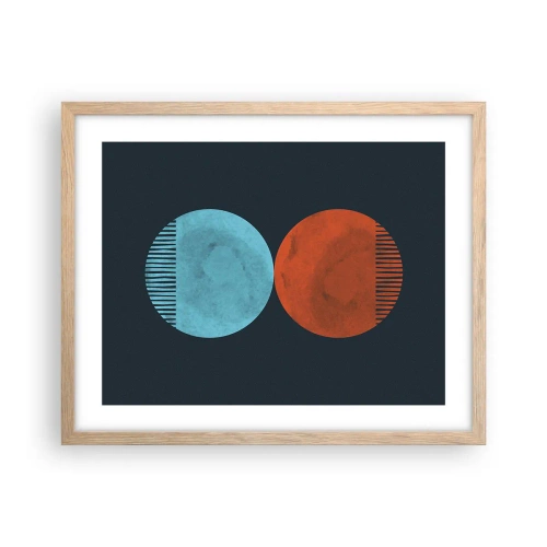 Poster în ramă de stejar deschis - Doar geometrie? - 50x40 cm