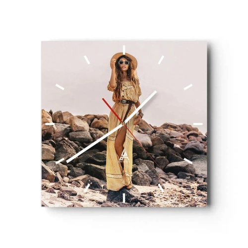 Ceas de perete - Ceas pe sticlă - Magia pietrelor - 40x40 cm