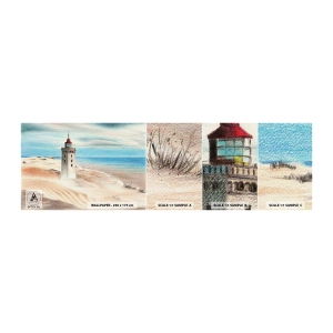 Mostră tapet autocolant Deluxe Sticker - Privind mereu marea - Far, plajă, Mare - 100x30 cm