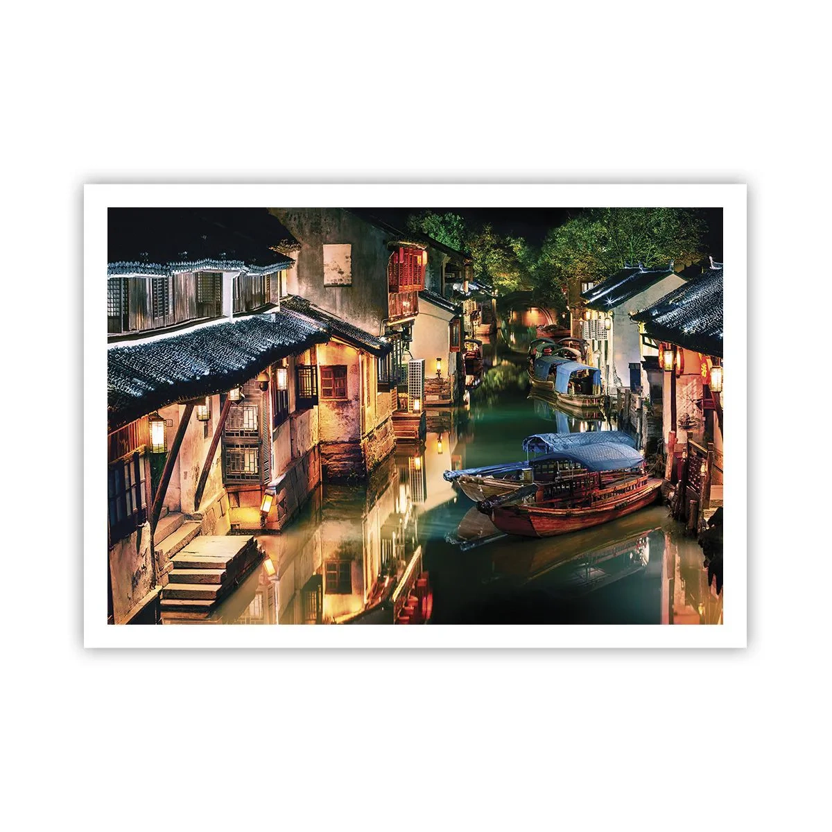 Poster - O seară pe o stradă chinezească - 100x70 cm