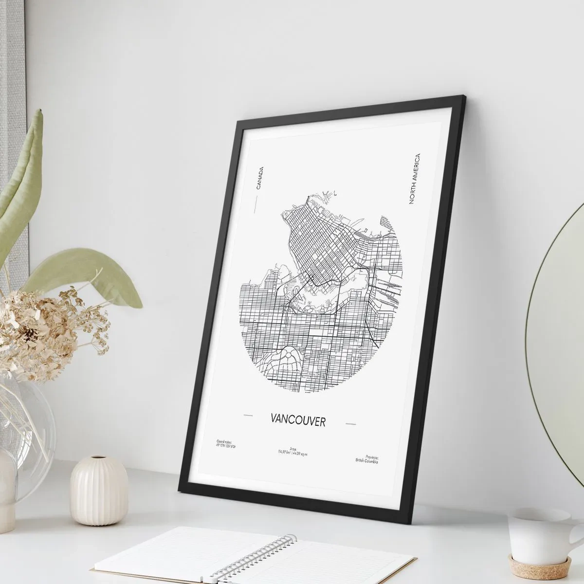 Poster în ramă neagră - Anatomia Vacouverului - 30x40 cm