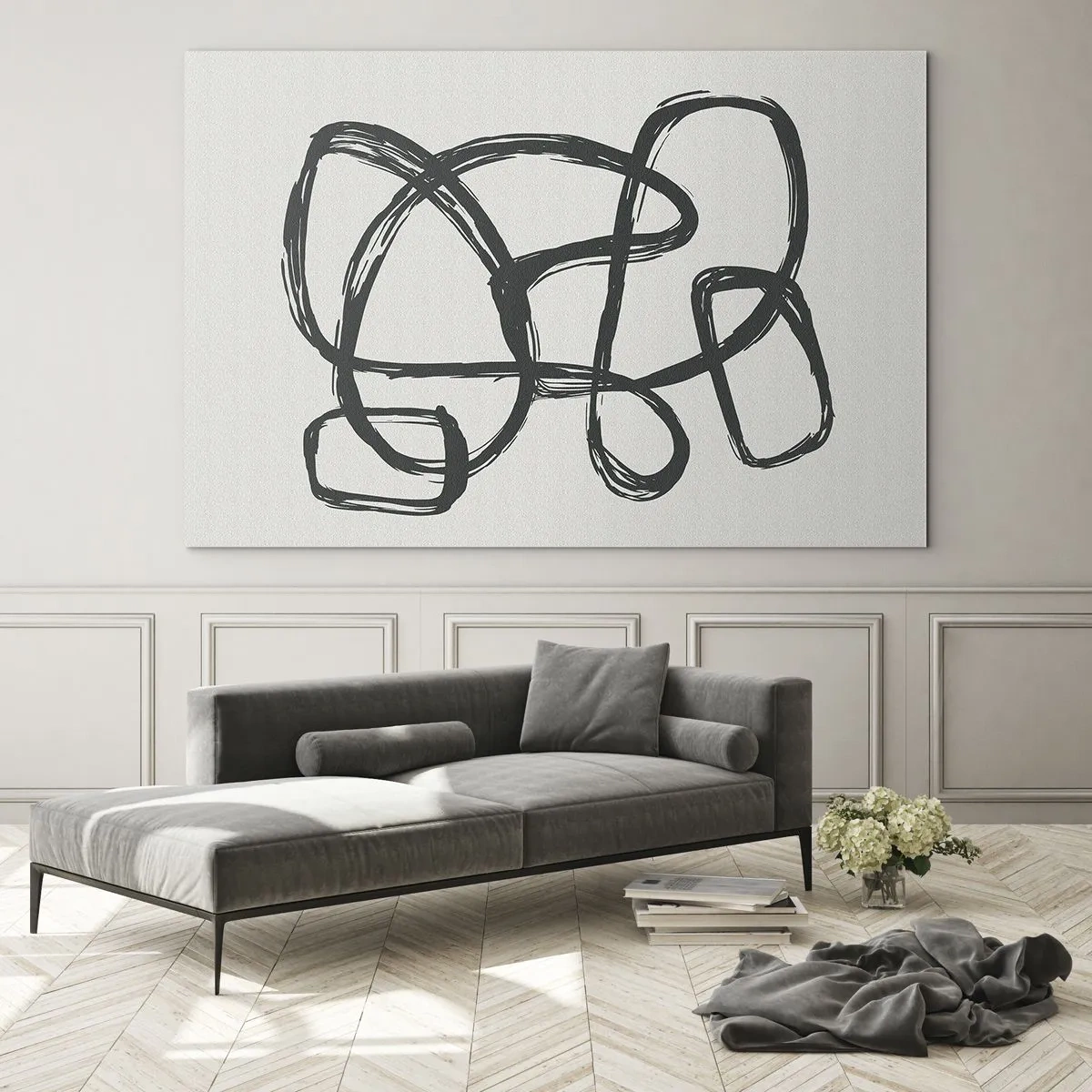 Tablou pe sticlă - Abstracție în buclă - 120x80 cm