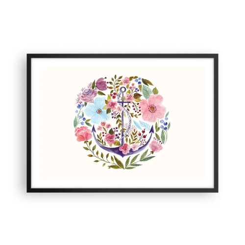 Poster în ramă neagră - Somnul bun al marinarului - 70x50 cm