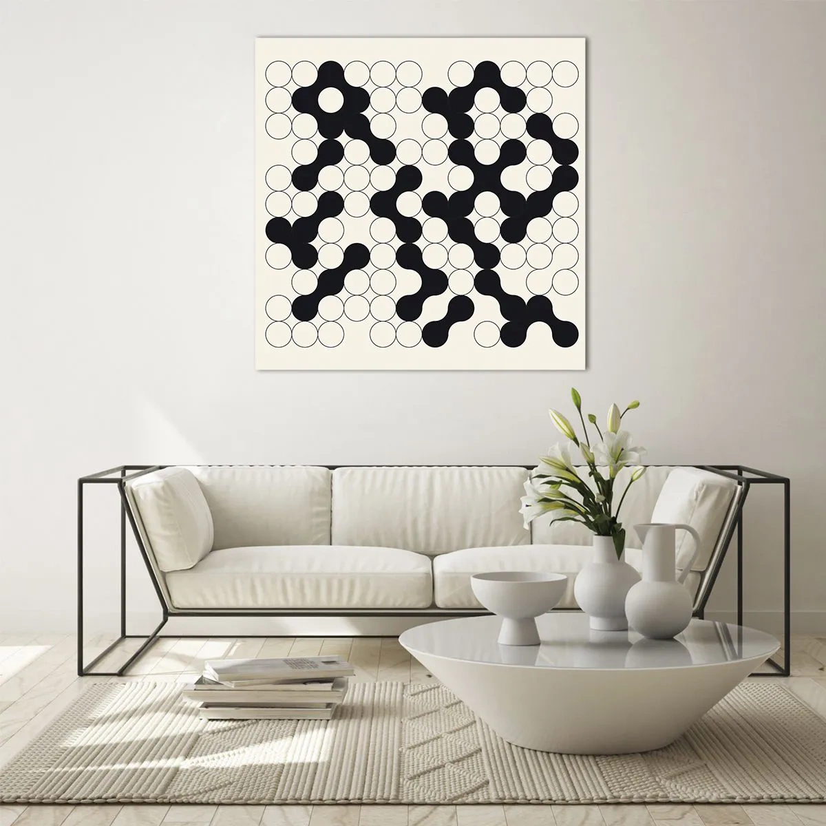 Tablou pe sticlă - Joc chinezesc - o variație - 70x70 cm