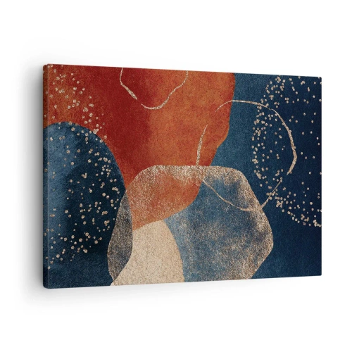 Tablou pe pânză Canvas - Forme abstracte în nuanțe de roșu și albastru - 70x50cm - Ușurința de a fi - Decorațiune modernă pentru perete pentru living și dormitor ARTTOR