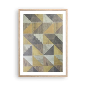 Poster în ramă de stejar deschis - La unghiul triunghiului - 50x70 cm