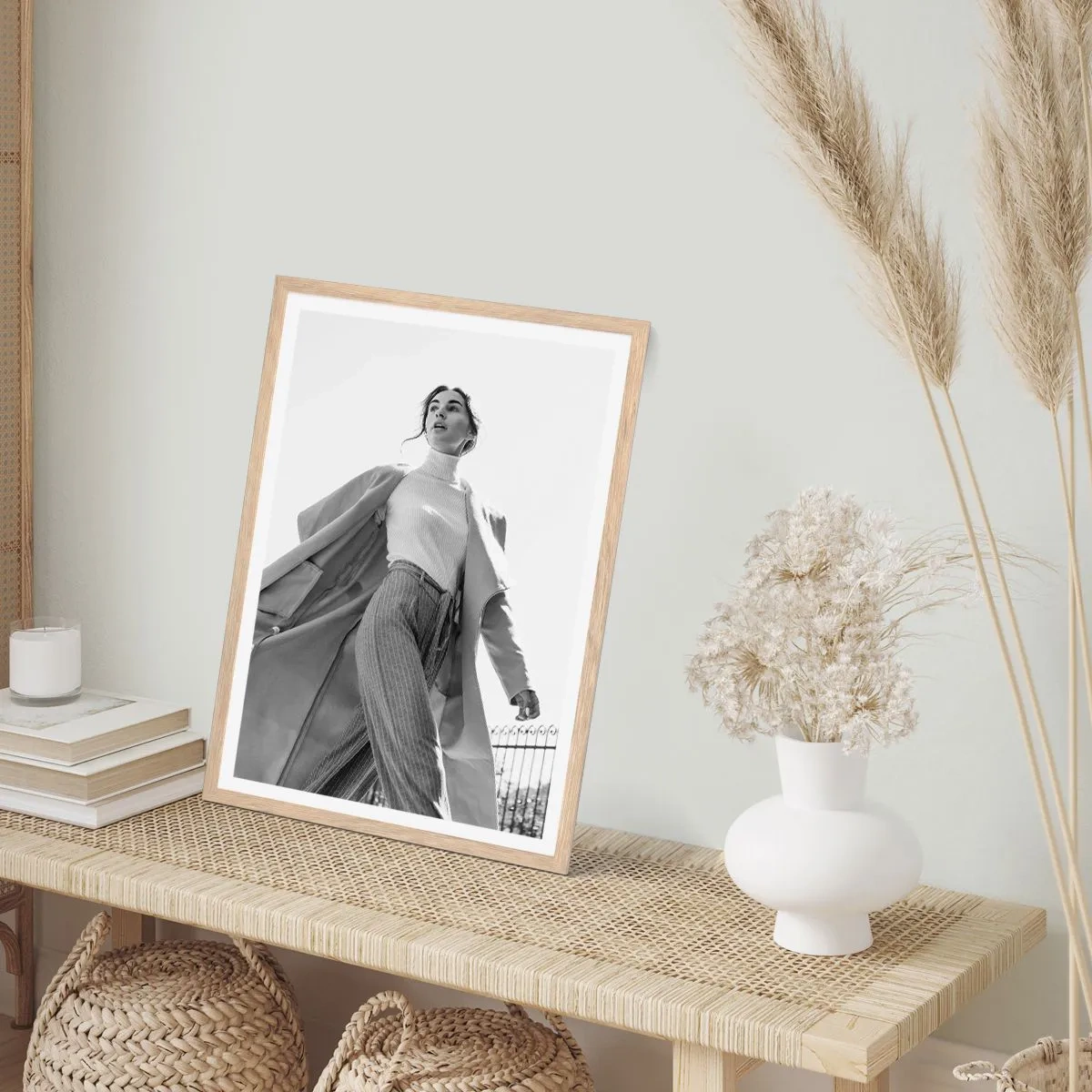 Poster în ramă de stejar deschis - Vii cu mine? - 61x91 cm