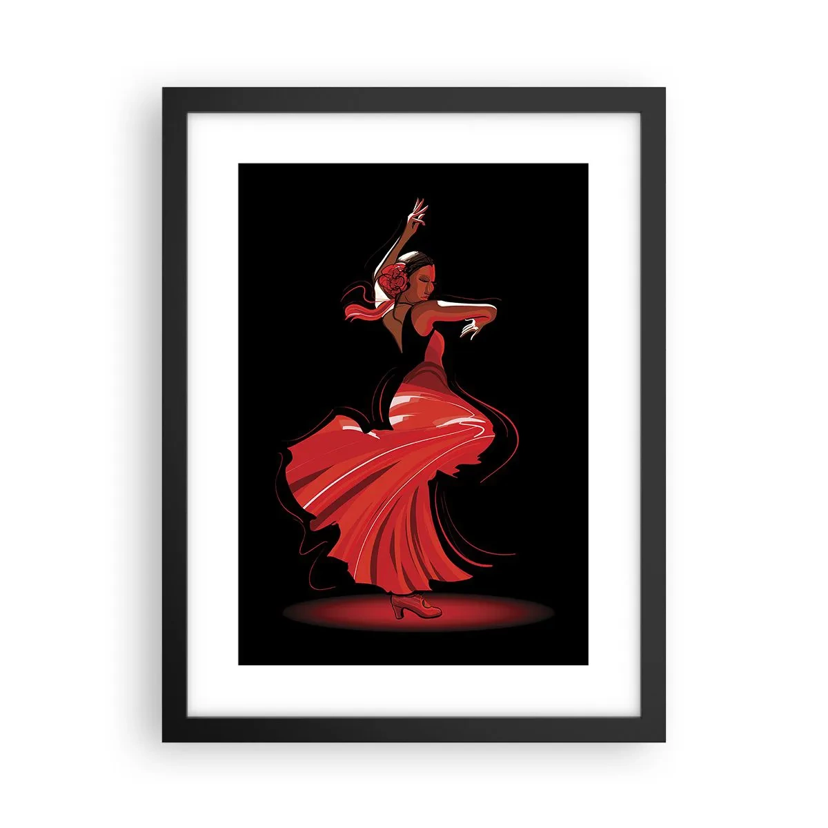 Poster în ramă neagră - Spiritul înflăcărat al flamenco-ului - 30x40 cm