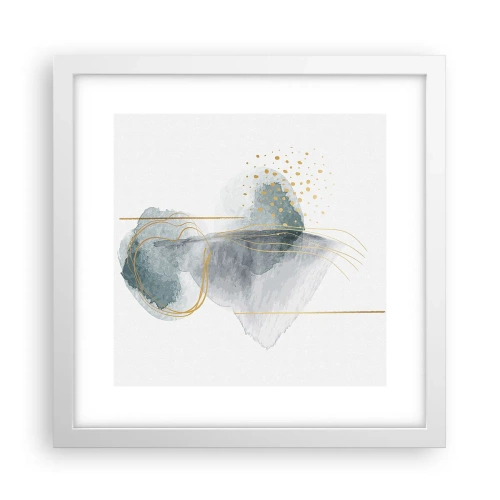 Poster în ramă albă - Despre relația dintre gri și auriu - 30x30 cm