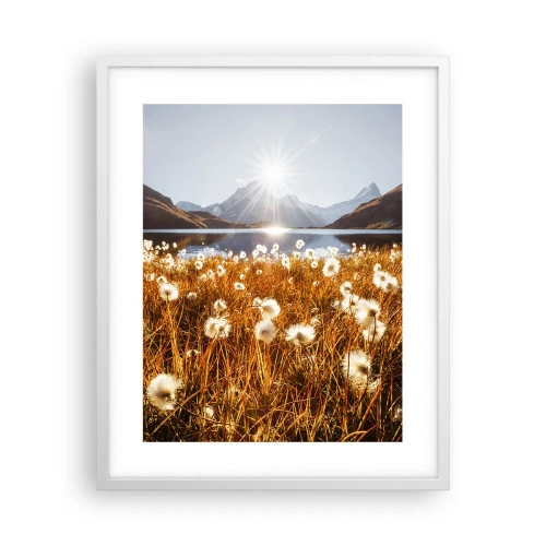 Poster în ramă albă - Duritatea rocilor, moliciunea ierbii - 40x50 cm