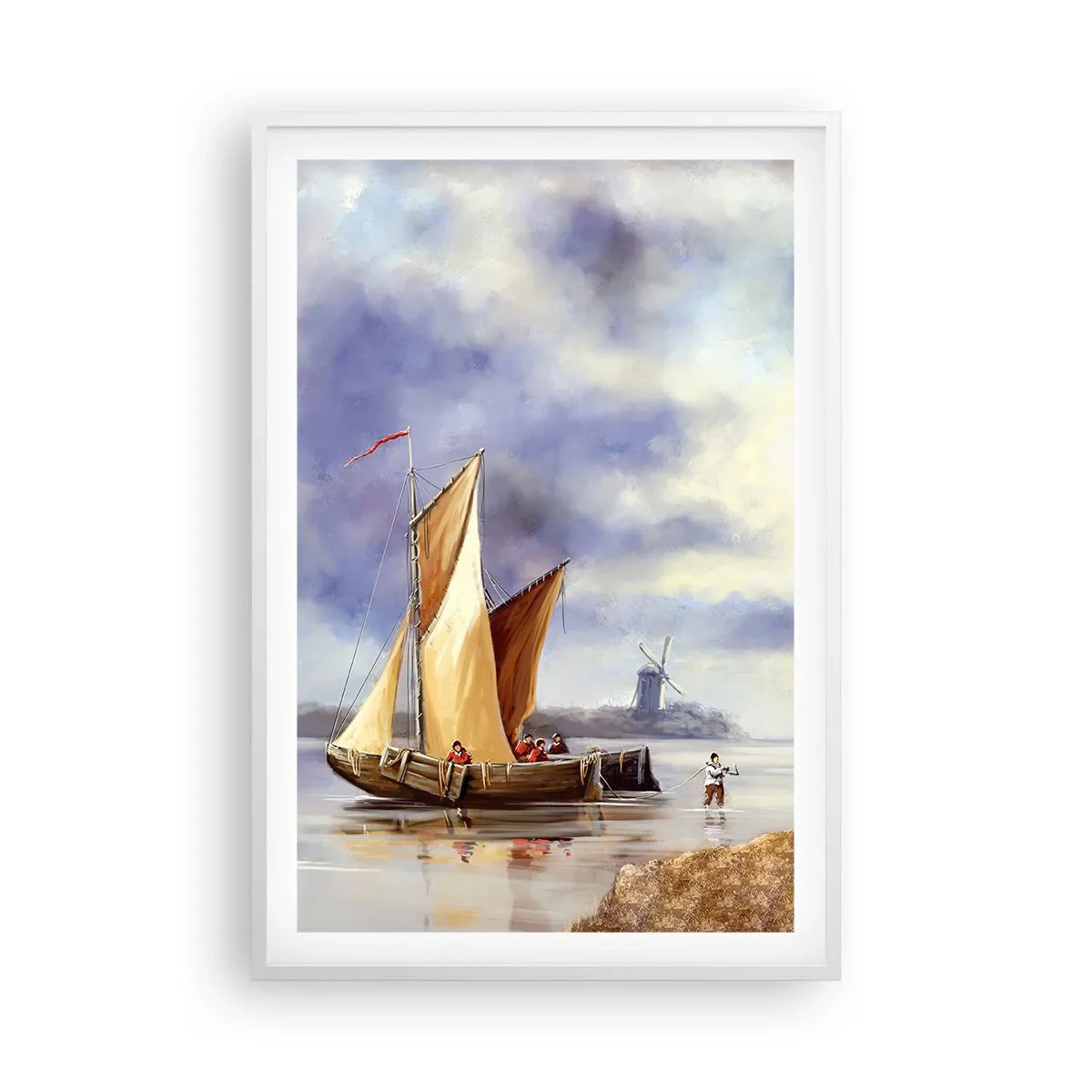 Poster în ramă albă - Întoarcerea marinarilor - 61x91 cm